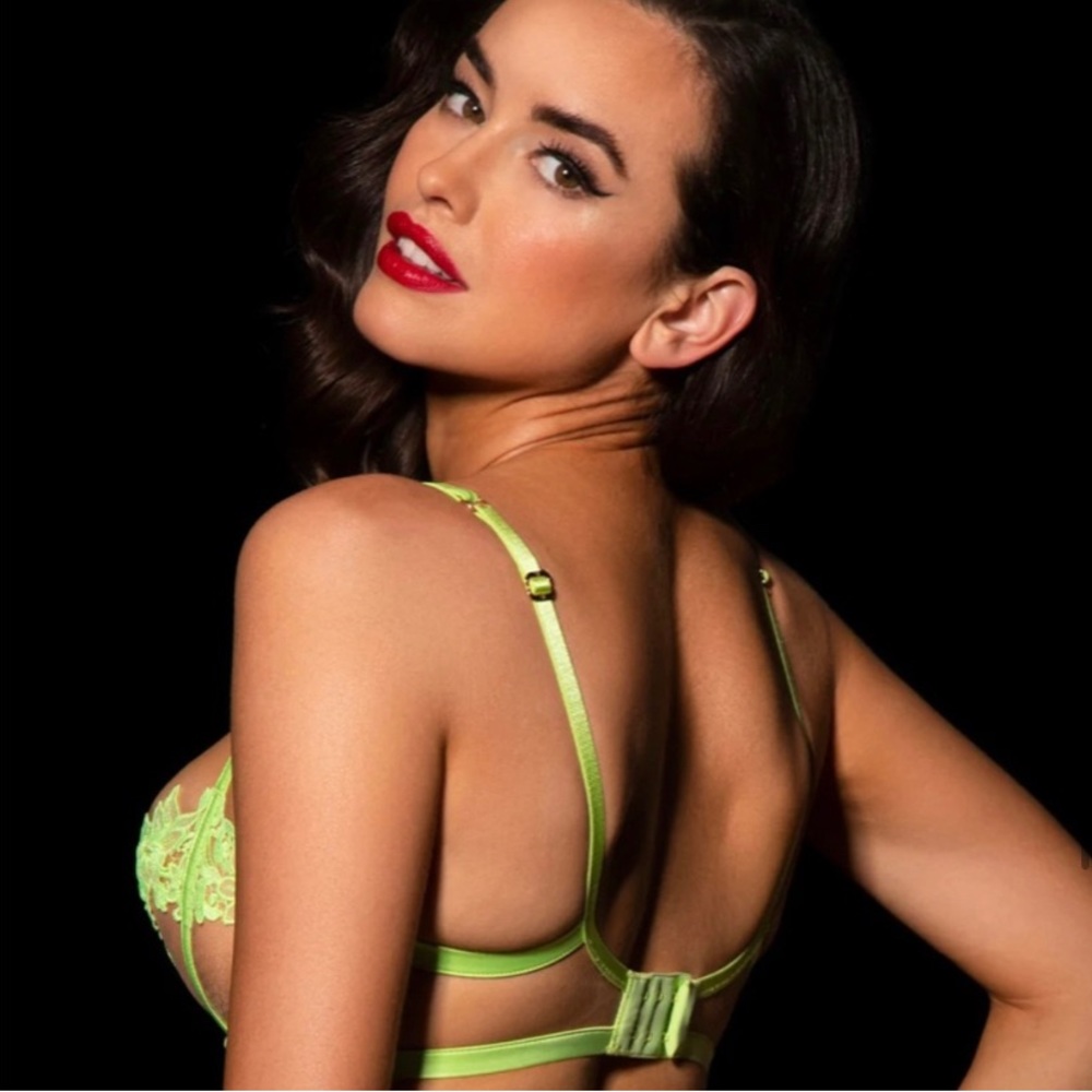 NWT Honey Birdette Amelie Lime Green Bra 32G - Picture 3 of 6